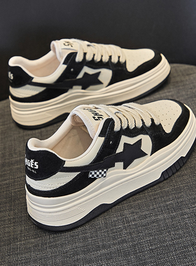 加宽大码女鞋40-43码2025年新款春季韩版平底板鞋百搭运动休闲