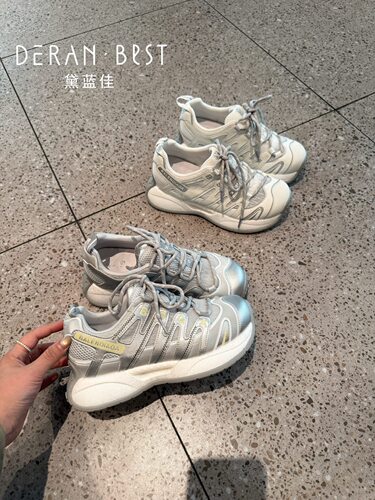 992-012黛蓝女鞋新款~圆头网面休闲运动鞋2026年春夏休闲慢跑鞋