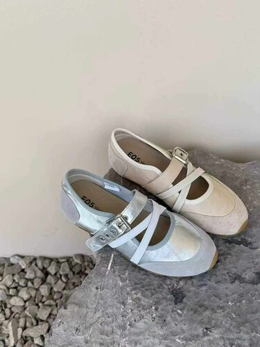 2639-3EOS女鞋绑带芭蕾德训鞋女2026新款休闲阿甘鞋玛丽珍平底