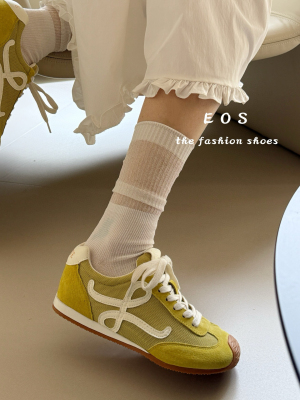 。EOS9210-12女鞋罗以为女孩拼网真皮休闲鞋运动阿甘鞋女德训鞋