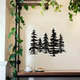 松树树林组合装 饰墙挂 饰客厅家居壁挂现代艺术铁艺室内铁艺植物装