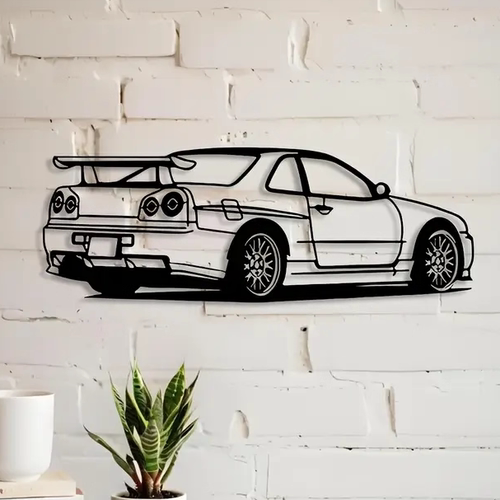 跑车模型金属壁挂装饰赛车金属墙艺术汽车尾翼室内装饰潮流摆件