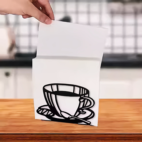 金属现代咖啡杯纸巾架桌面餐巾架独立式纸巾架装饰纸巾盒