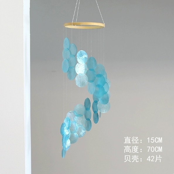 螺旋创意ins风北欧简约阳台卧室客厅挂饰半手工贝壳装饰风铃节日,家居饰品,风铃及配件,淘宝优惠券,粉丝福利购,淘宝优惠卷