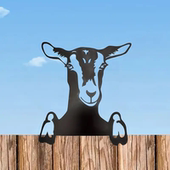 有趣 饰摆件羊头 金属篱笆装 山羊金属剪影户外装 饰艺术牧场风格