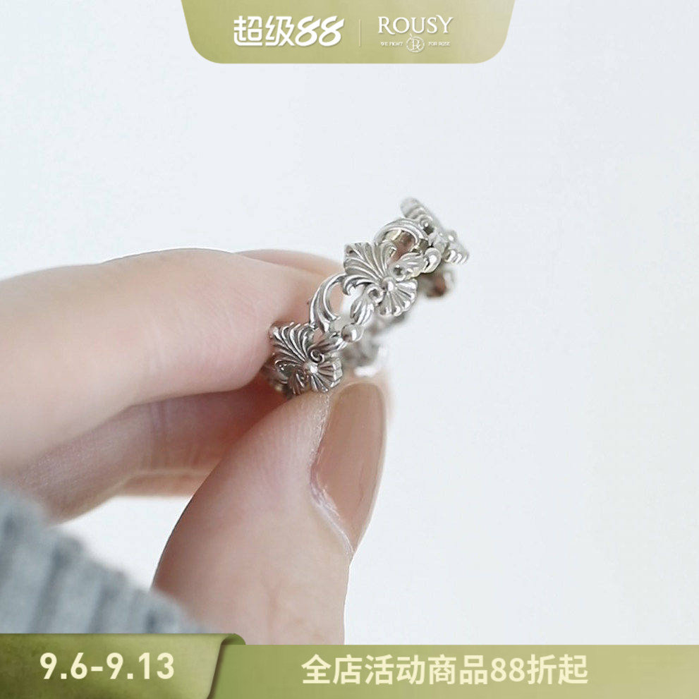 《鸢尾》有礼士多法式复古宫廷设计感精致小众纯银戒指环女气质