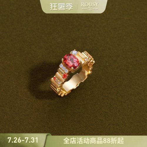 小众设计感银镀金节日氛围戒指