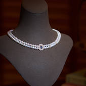 宫廷天然珍珠choker女 复古设计感法式 复古线 蕾丝图鉴：蓝丝绒