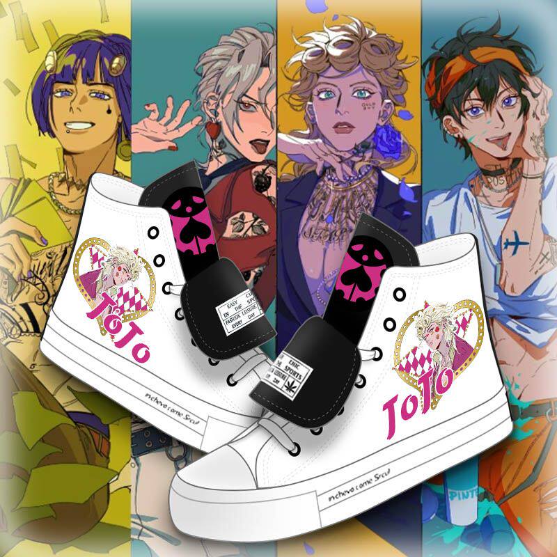 2024龙年JOJO奇妙冒险乔鲁诺承太郎动漫周边男女学生春夏高帮休闲