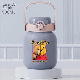 2024ted贱熊太多熊周边新款热门不锈钢便携式保温水杯一盖双饮直