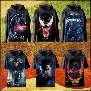 T恤儿童装 短袖 衣服连帽男女 长袖 2024毒液致命守护者Venom黑色大码