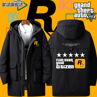 2026侠盗猎车GTA5罪恶都市五星好市民R星羽绒服外套男女新款衣服