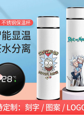 2024瑞克和莫蒂RickandMorty卡通个性欧美网红智能保温杯男女儿童