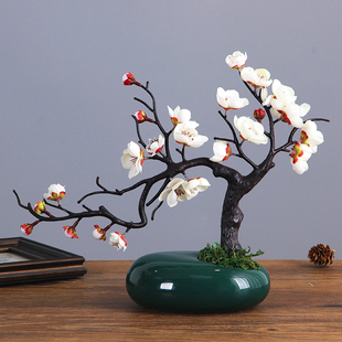 中式仿真梅花枝腊梅假花干花桌面摆设家居客厅玄关装饰花花艺摆件