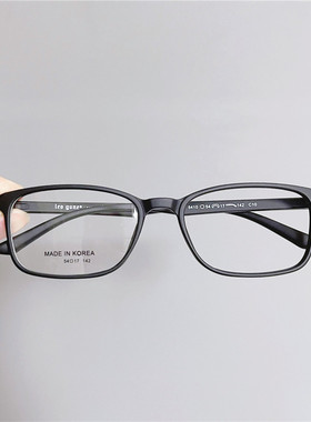 方形超轻TR90近视眼镜框男女款圆脸方框灰色全框眼睛架复古潮中框