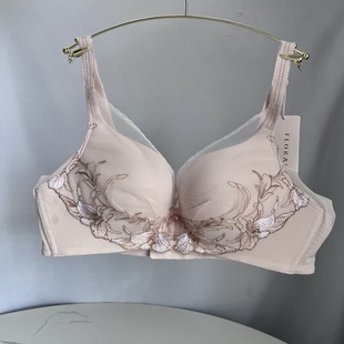黛*Florale醇静兰花大胸内衣女薄款收副乳文胸11-1884 no退换