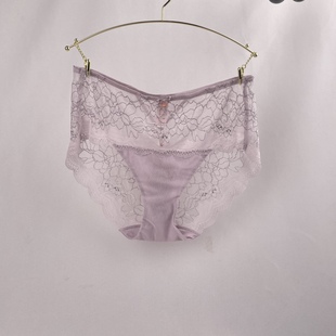 A55-黛*Florale优雅绮丽内裤女蕾丝中腰舒适平角裤87-2344 no退换