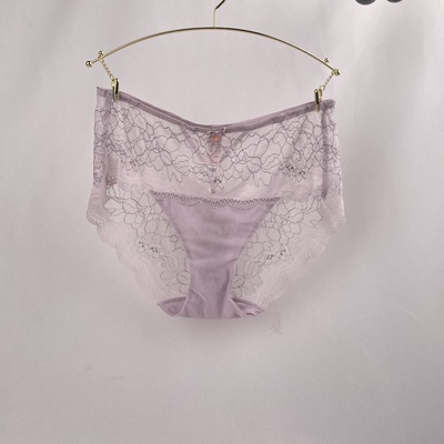A55-黛*Florale优雅绮丽内裤女蕾丝中腰舒适平角裤87-2344 no退换