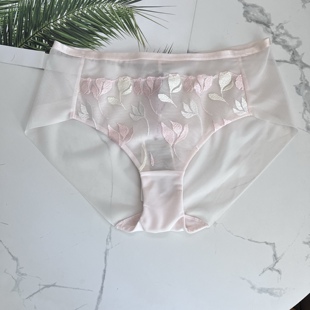 黛 2369 金致春绣内裤 no退换 女蕾丝中腰平角裤