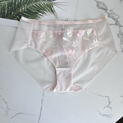 A2 黛**金致春绣内裤女蕾丝中腰平角裤87-2369 no退换