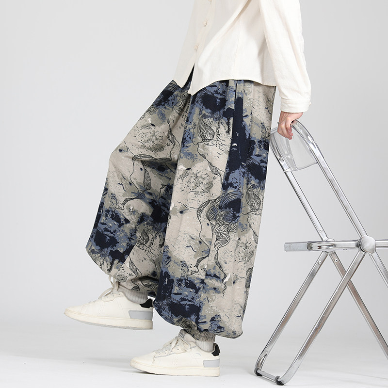 花色民族风束脚裤电商A100-K7780-P50,男装民族服装,电商A100