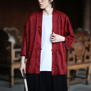 风龙纹冰丝汉服开衫外套古风禅服居士服道袍披风A100-721-P40图片
