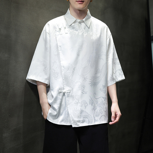 新中式风盘扣衬衫薄款冰丝高级感唐装汉服电商A100-227-P65图片