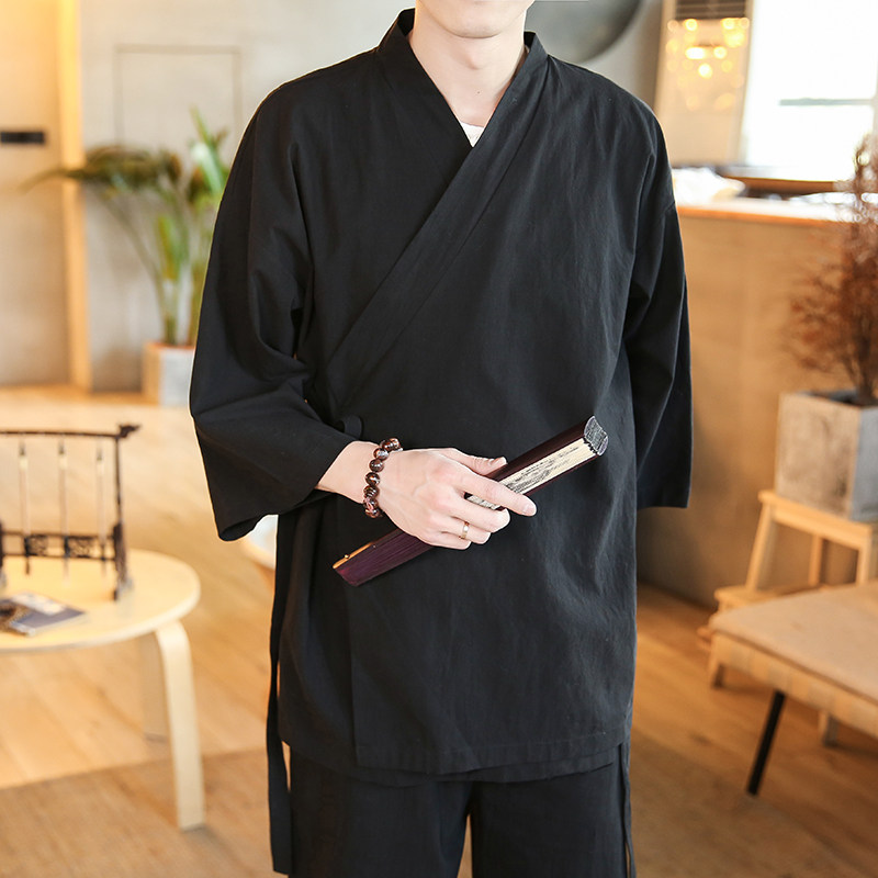 风纯色汉服开衫道袍DSA100-906-P50，男装民族服装，电商A100