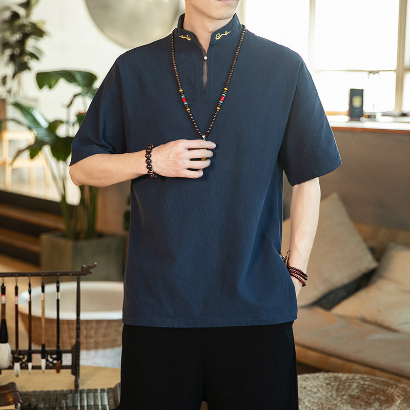 简约风刺绣T恤电商宽松加大加宽加码A100-912-P50,男装衬衫,电商A100