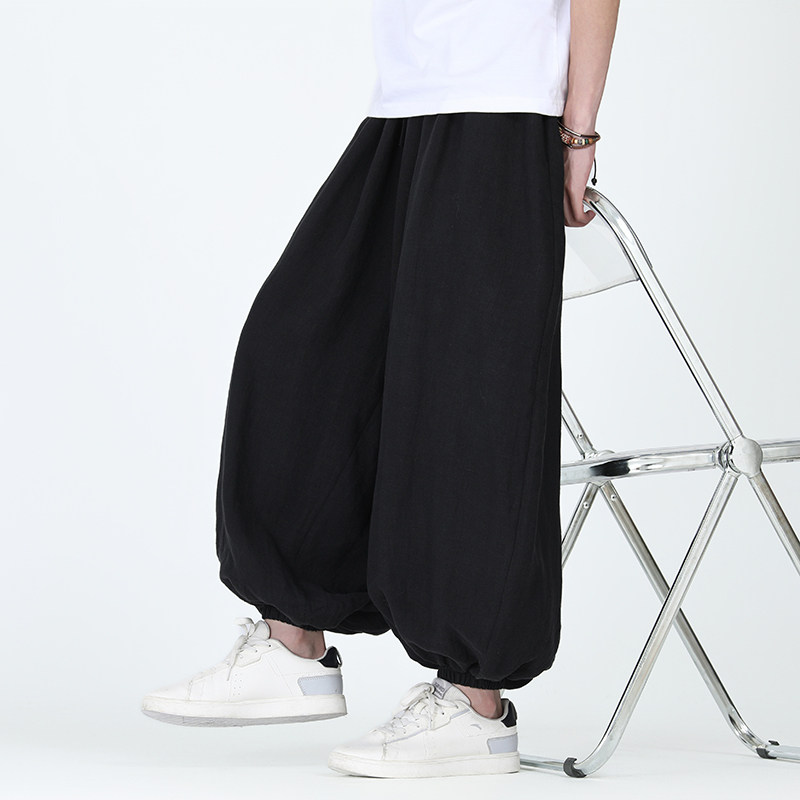 全亚麻束脚裤休闲宽松电商A100-QM2520-P140，男装休闲裤，电商A100