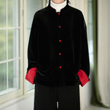 风红黑经典搭配盘扣外套过年服电商A100-W691-P95，女装短外套，电商A100