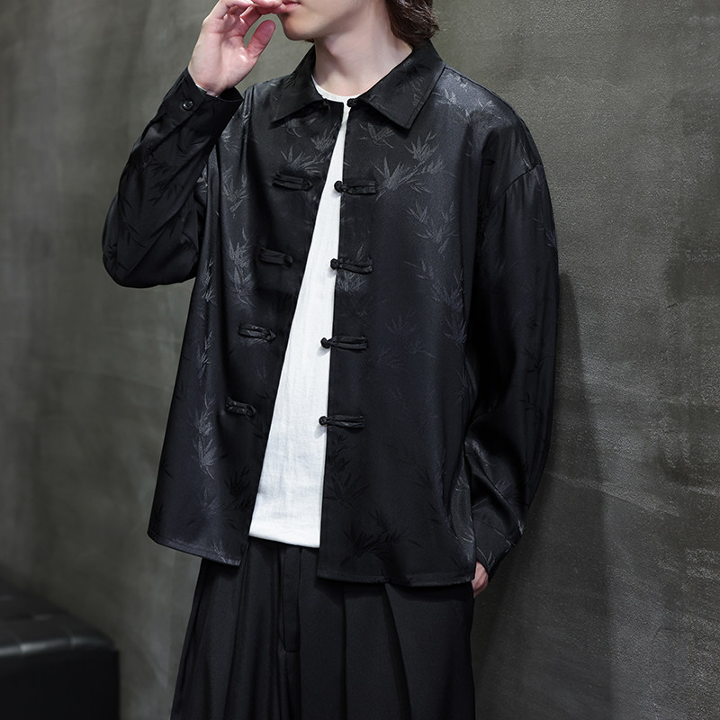 风提花衬衫男士长袖新中式男装盘扣唐装汉服电商A100-C39-P65,男装衬衫,电商A100