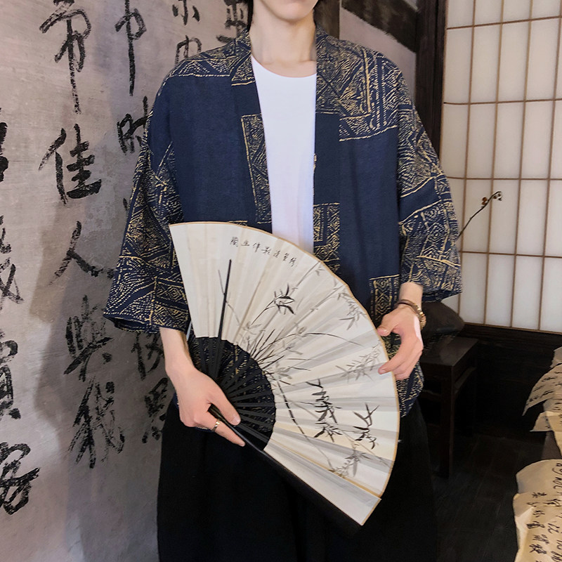 春夏新款民族风文艺时尚风开衫防晒衣电商A100-716-P40,男装民族服装,电商A100