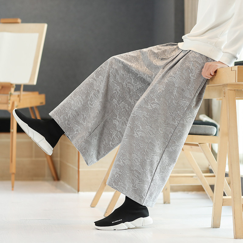 暗纹冬季阔腿裤简约国风7钱塘4018-K3399-P55（限59），男装休闲裤，电商A100