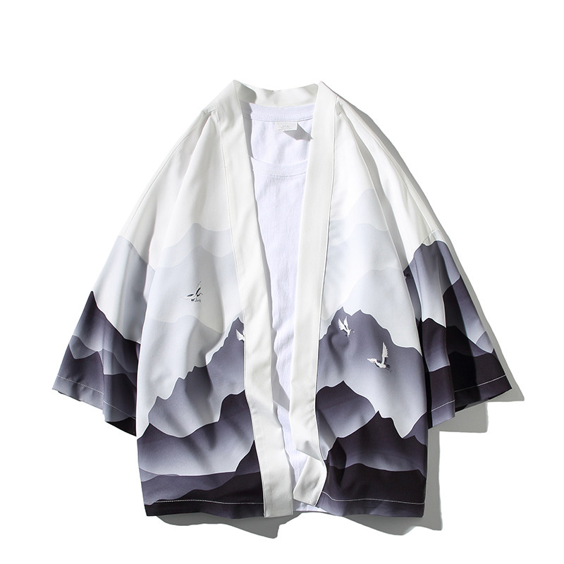 风印花套装开衫阔腿裤电商A100-1015+3003-P100,男装民族服装,电商A100