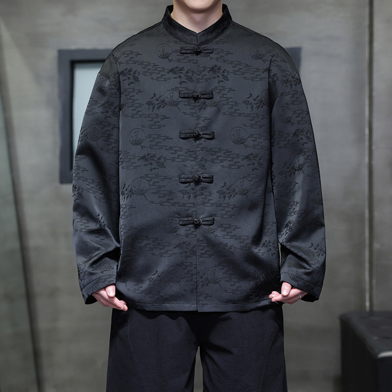 风新中式男装复古盘扣衬衫电商A100-C89-P75,男装民族服装,电商A100