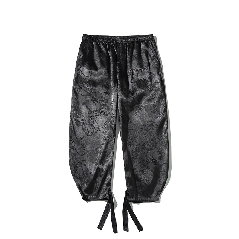 束脚暗花龙纹裤风加大码休闲宽松A100-8803-P35,男装休闲裤,电商A100