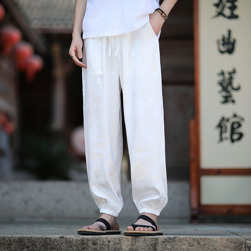 风龙纹暗纹休闲裤DSA100-8811-P30,男装休闲裤,电商A100