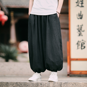 全亚麻束脚裤休闲宽松电商A100-QM2520-P140图片