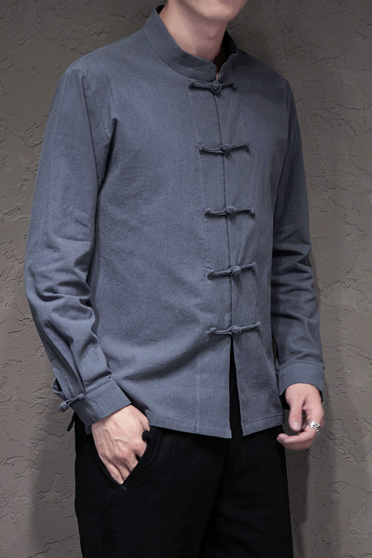 全棉风盘扣衬衫纯色打底电商A100-C610-P50特,男装T恤,电商A100