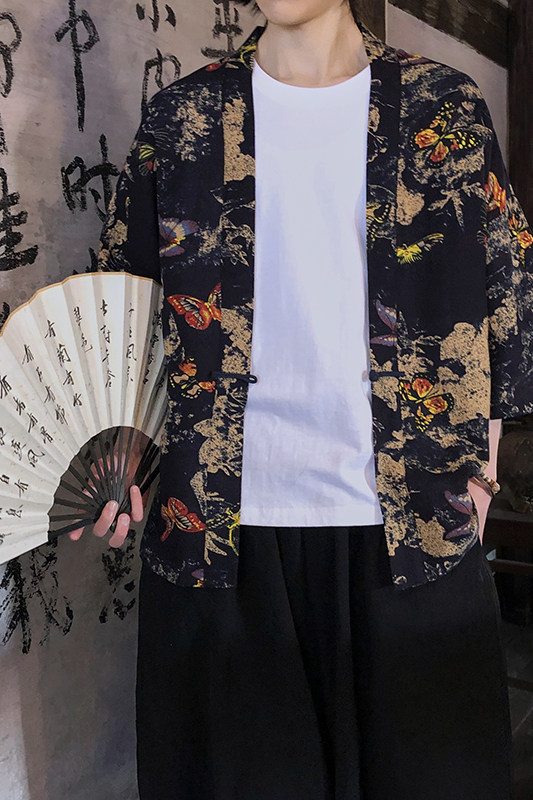 春夏新款民族风文艺时尚风开衫防晒衣电商A100-793-P40,男装防晒衣,电商A100