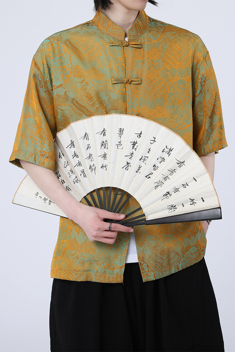 风新中式印花汉服衬衫电商A100-C311-P75,男装衬衫,电商A100