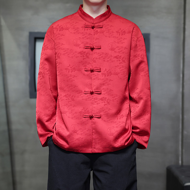 风新中式男装复古盘扣衬衫电商A100-C89-P75,男装民族服装,电商A100