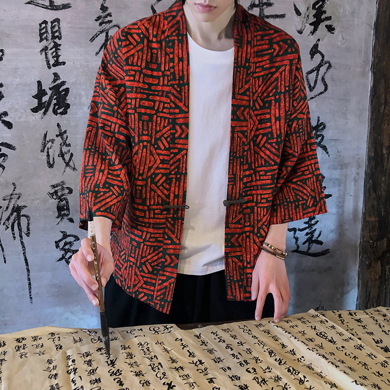 春夏新款民族风文艺时尚风开衫防晒衣电商A100-793-P40,男装民族服装,电商A100