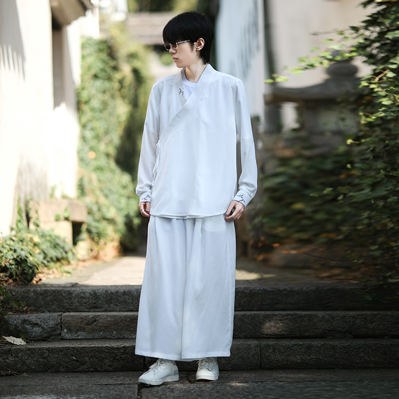 风汉服套装刺绣外袍防晒和尚服电商A100-7799+236-P110,男装休闲套装,电商A100