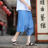 牛仔天丝面料丝光轻滑夏季七分阔腿裤纯色百搭A100-3113-P45，男装休闲裤，电商A100