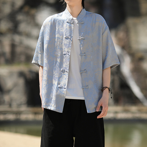 风新中式印花汉服衬衫电商A100-C311-P75图片
