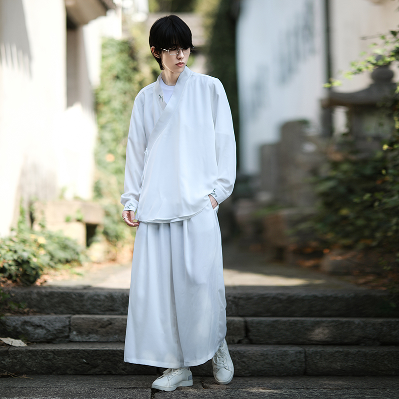 风汉服套装刺绣外袍防晒和尚服电商A100-7799+236-P110，男装民族服装，电商A100