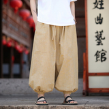 棉新风百搭宽松束脚灯笼裤哈伦裤电商A100-k2551-P75，男装休闲裤，电商A100