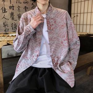 风新中式压花龙纹汉服长袖衬衫A100-C312-P65图片
